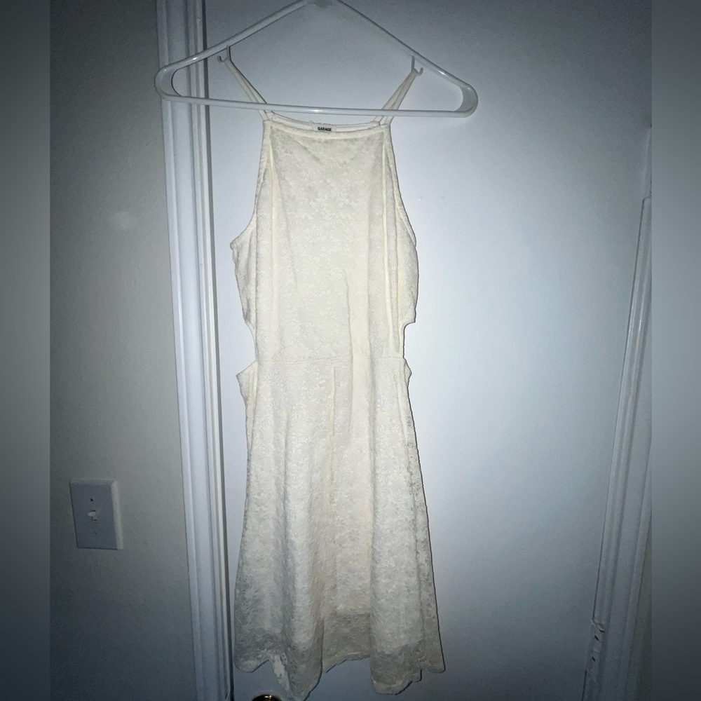 White floral dress with side cut out